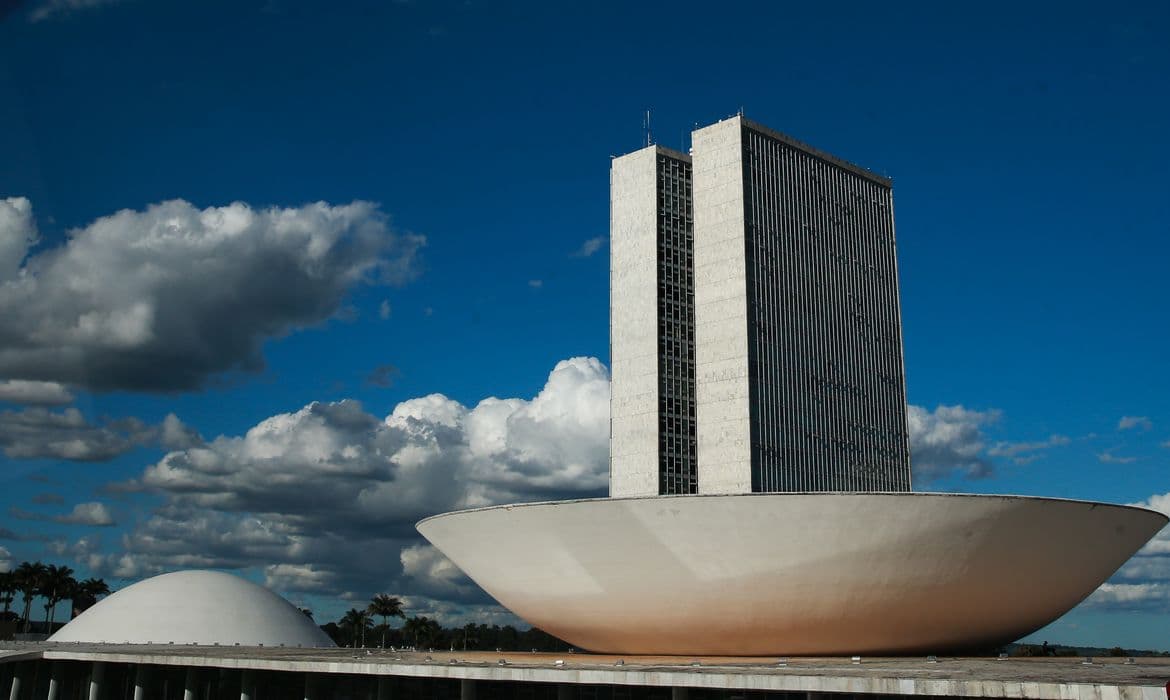 Cúpula do Plenário da Câmara dos Deputados durante sessão sobre legislação social brasileira