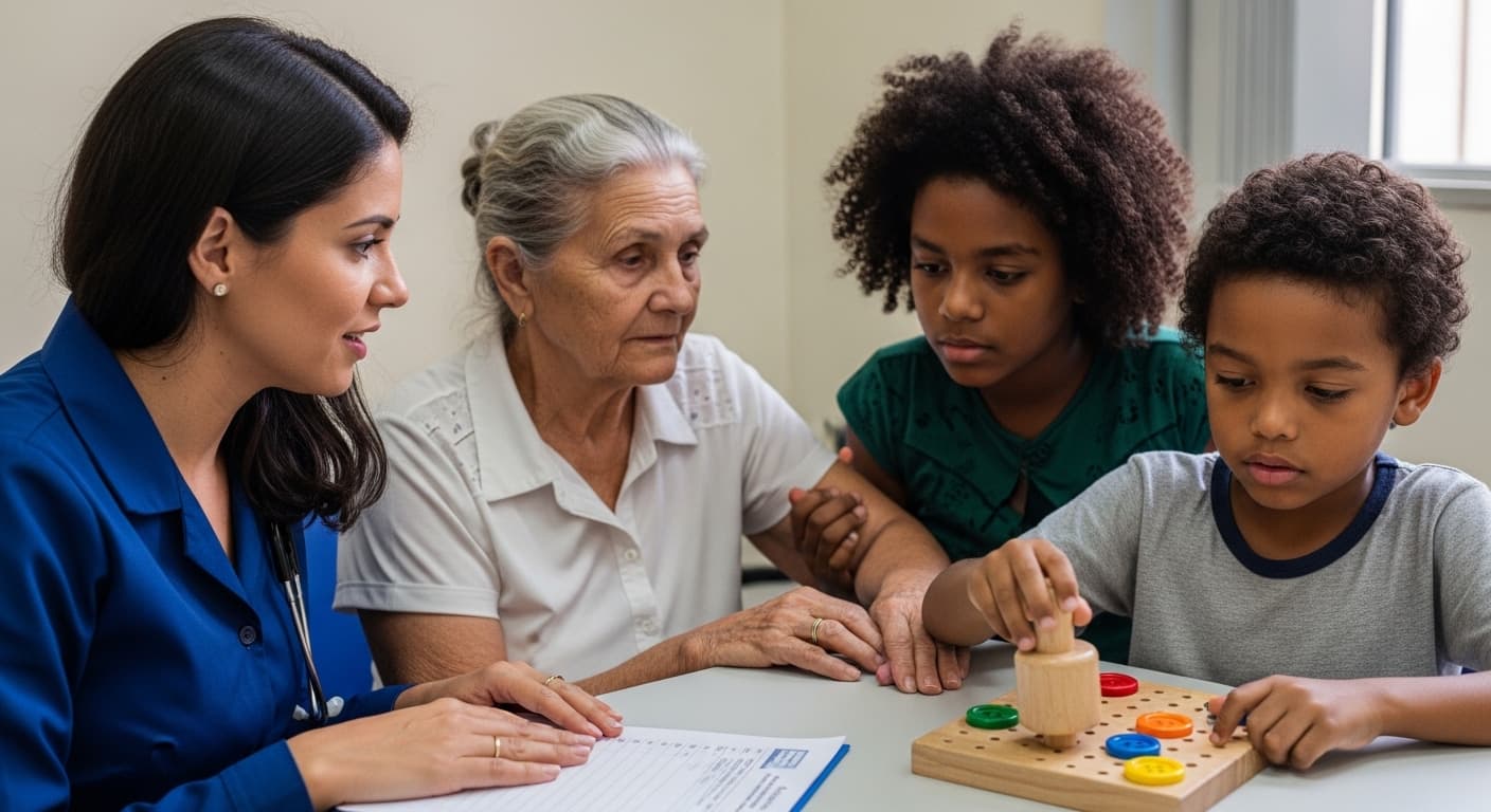 Assistente social brasileira auxilia avó e criança com desenvolvimento motor e dispraxia no processo do BPC Loas.