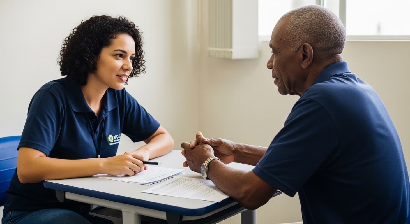 Assistente social orienta idoso sobre empréstimo consignado e proteção financeira no BPC LOAS