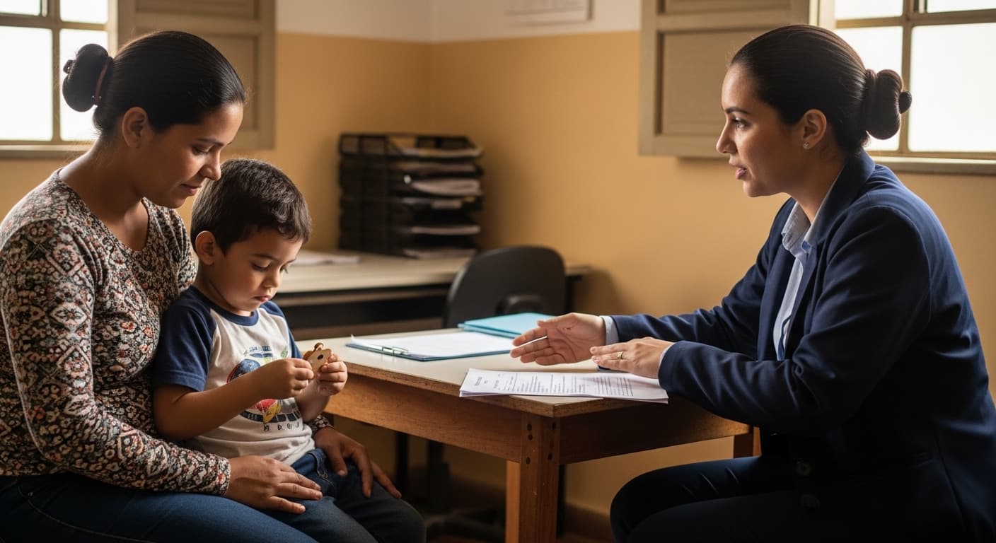 Mãe com filho autista TEA consulta BPC CRAS assistente social INSS 2026