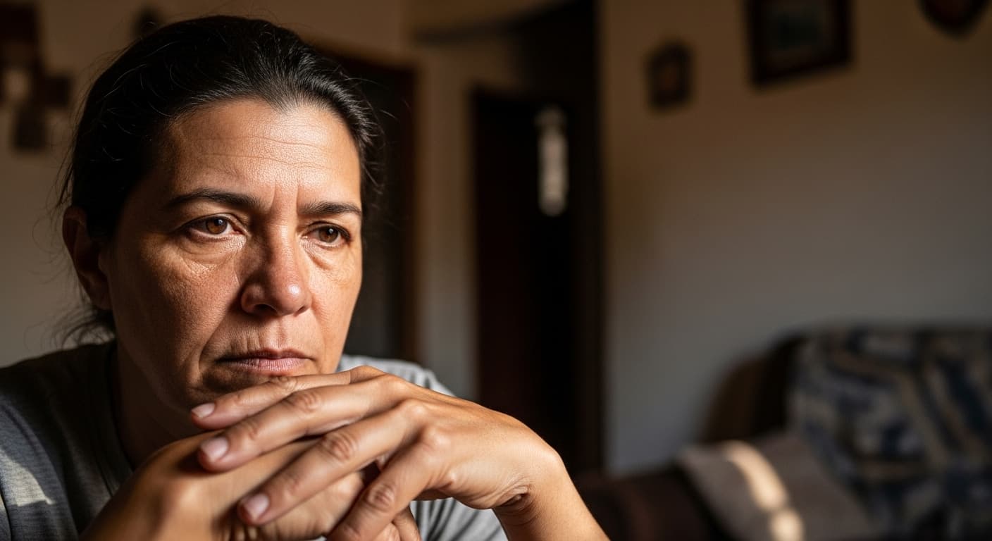Brasileiro reflete sobre a qual benefício do INSS pode ter direito em casa, com expressão pensativa.