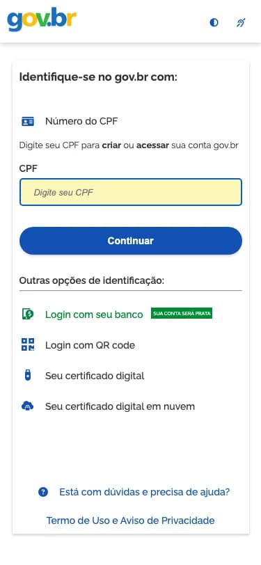 Formulário de consulta simples do CadÚnico no celular com campos para nome, data de nascimento e nome da mãe