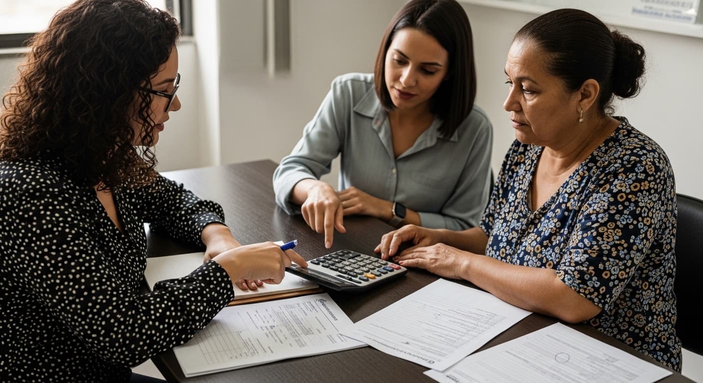 Calculadora de pensão por morte INSS com documentos previdenciários e cálculo do benefício em 2026.